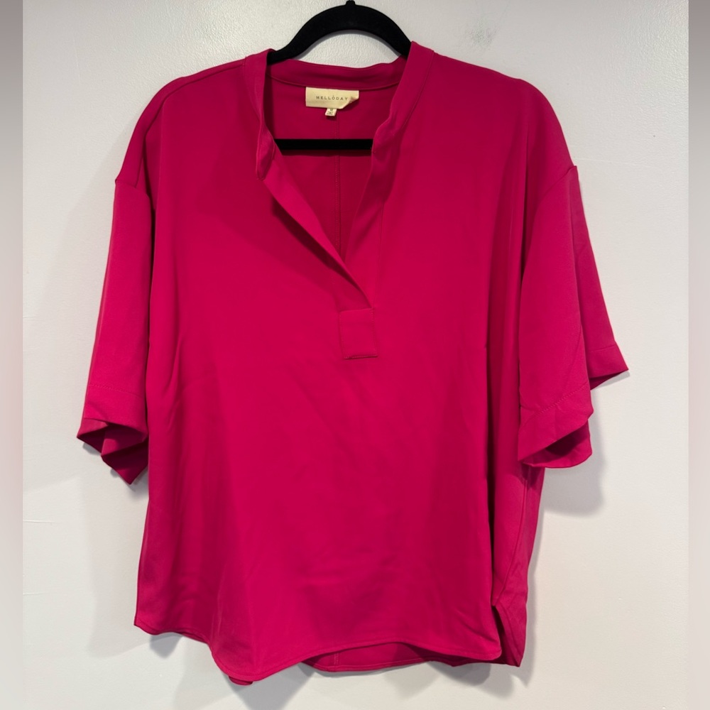 Melloday pink flowy work‎ shirt